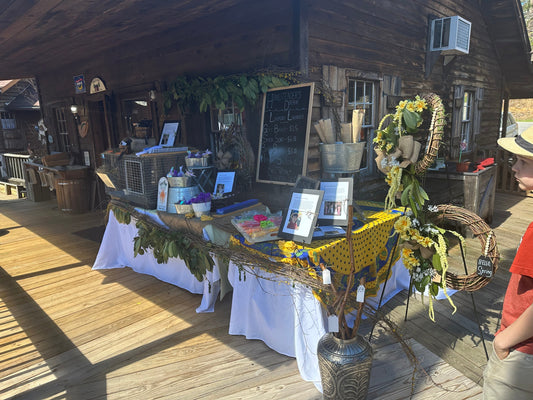 craft fair tables at a local market