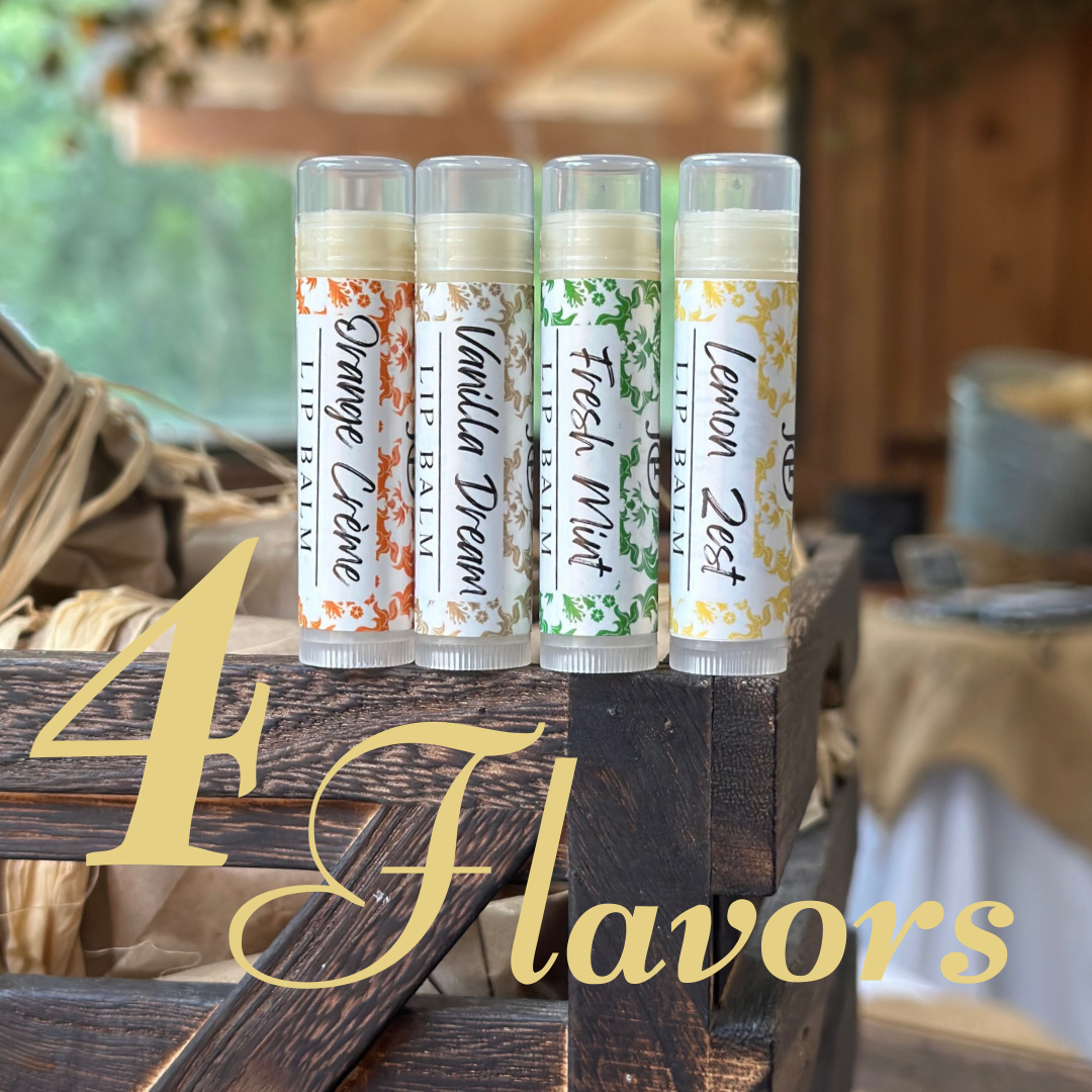 4 flavors of lip balm