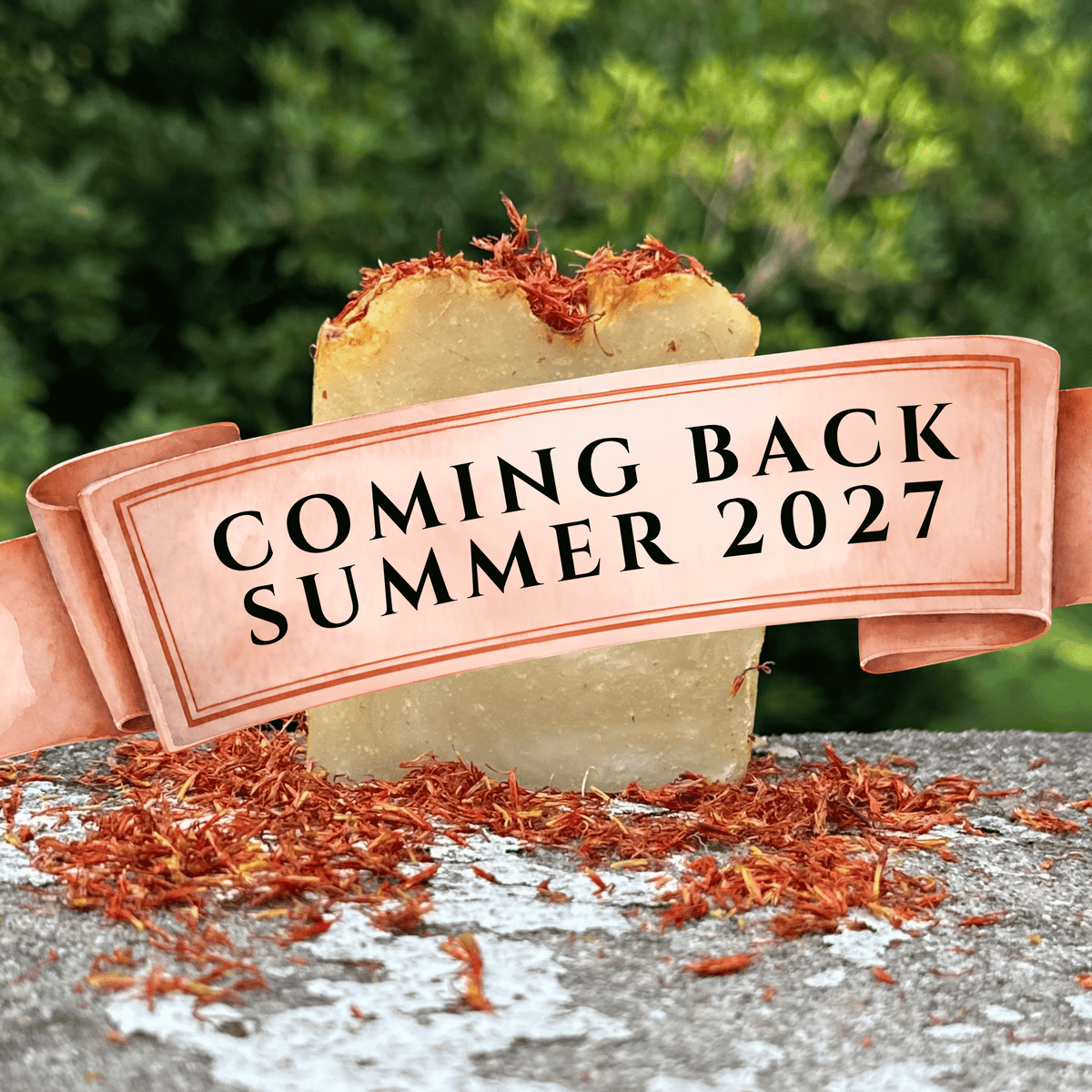 Neroli and orange shea soap coming back in stock summer of 2027!